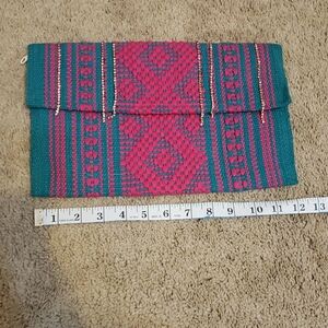 Pink and Green Clutch Mexican Bag